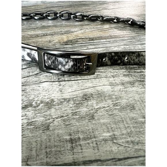 Cache Chain Link Belt Snakeskin Print Size Medium NWOT Y2K Esthetic - Picture 2 of 6